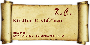 Kindler Ciklámen névjegykártya